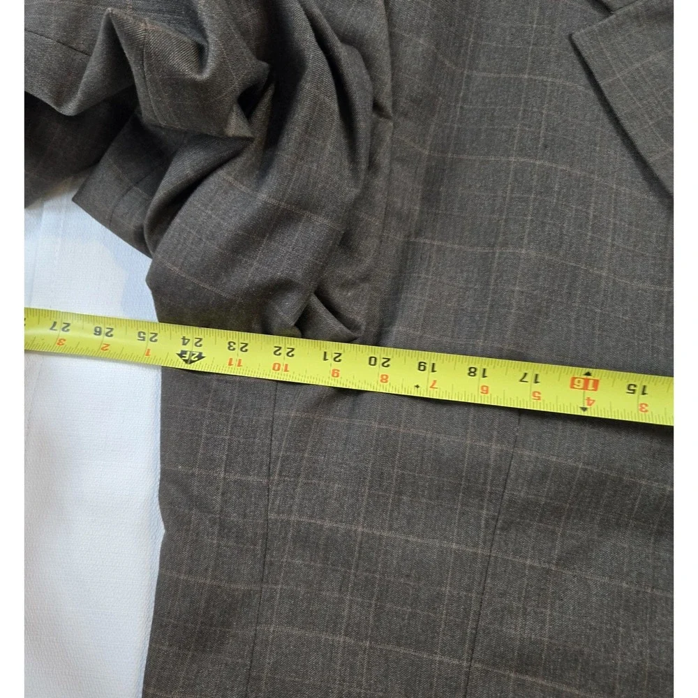 Lineage High Twist Microtech Men's Sport Coat Plaid Suit Jacket Measures 48R‎